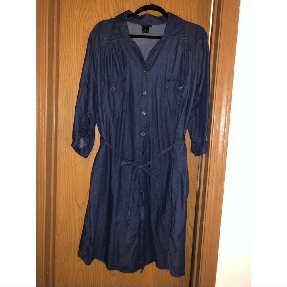 Denim shirt dress